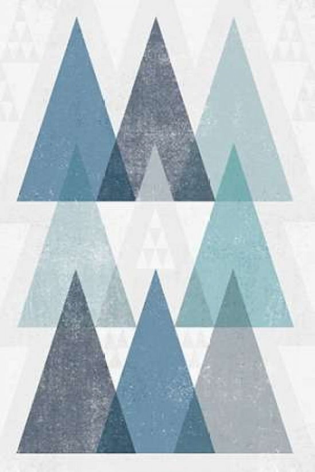 Mod Triangles IV Blue Canvas Art - Michael Mullan (12 x 18)