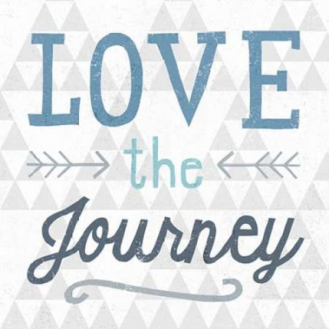Mod Triangles Love the Journey Blue Canvas Art - Michael Mullan (24 x 24)