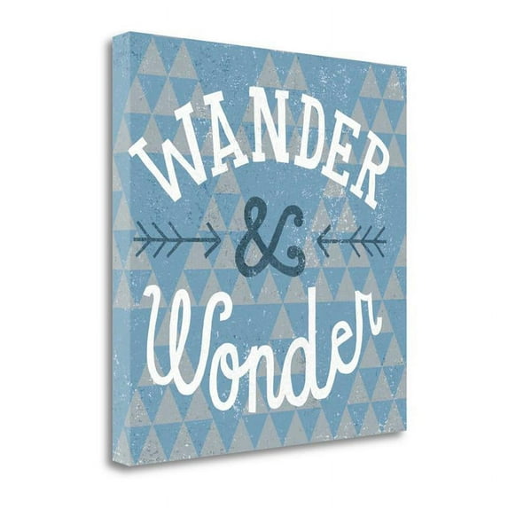 Mod Triangles Wander And Wonder Blue By Michael Mullan-Canvas Fabric Multi-Color
