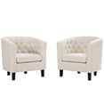 thumbnail image 1 of Mod Uptown Chesterfield Chair, Beige, 1 of 5