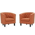 thumbnail image 1 of Mod Uptown Chesterfield Chair, Orange, 1 of 5