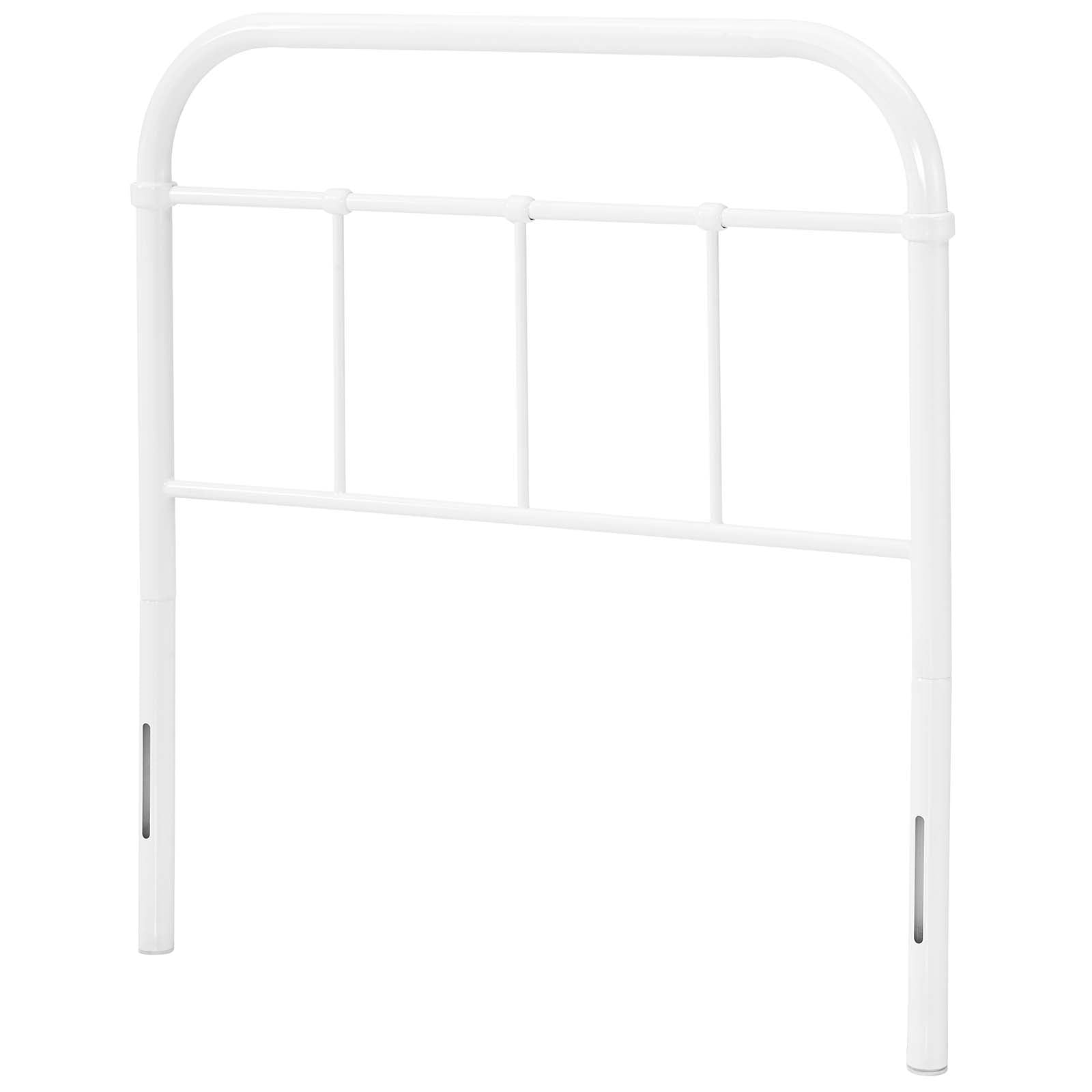 Mod Uptown Modern Farmhouse Metal Headboard, Twin, White