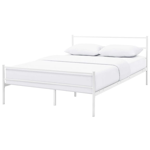 Mod Uptown Modern Metal Platform Bed, Full, White