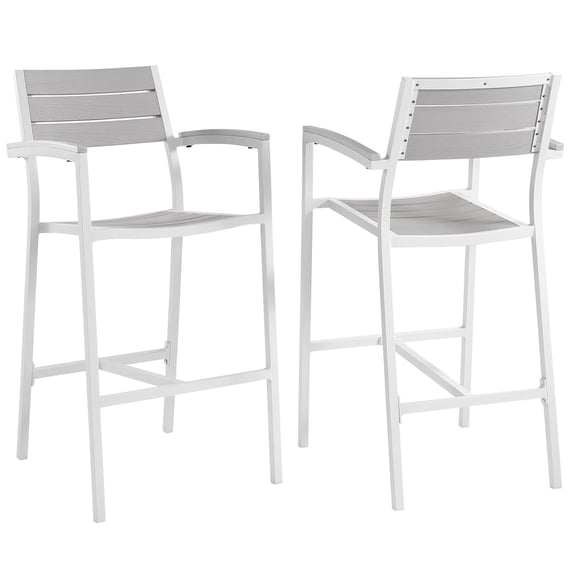 Mod Urban Outdoor Bar Stool - White/Light Gray, 2 Pack
