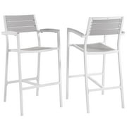 Mod Urban Outdoor Bar Stool - White/Light Gray, 2 Pack