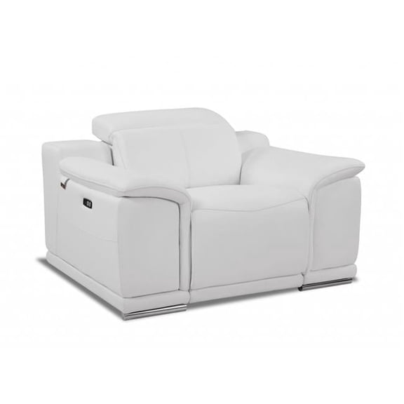 Mod Winter White Italian Leather Recliner Chair