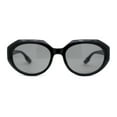 thumbnail image 1 of Mod Womens Beveled Geometric Round Oval Sunglasses All Black, 1 of 4