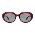 thumbnail image 1 of Mod Womens Beveled Geometric Round Oval Sunglasses Burgundy Black, 1 of 4