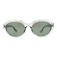 thumbnail image 1 of Mod Womens Beveled Geometric Round Oval Sunglasses Slate Green, 1 of 4