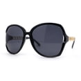 thumbnail image 1 of Mod Womens Exposed Lens Thick Chain Arm Butterfly Sunglasses All Black, 1 of 4