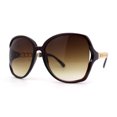 thumbnail image 1 of Mod Womens Exposed Lens Thick Chain Arm Butterfly Sunglasses All Brown, 1 of 4