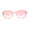 thumbnail image 1 of Mod Womens Oval Dimensional Beveled Plastic Sunglasses All Pink, 1 of 4