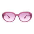 thumbnail image 1 of Mod Womens Oval Dimensional Beveled Plastic Sunglasses All Purple, 1 of 4