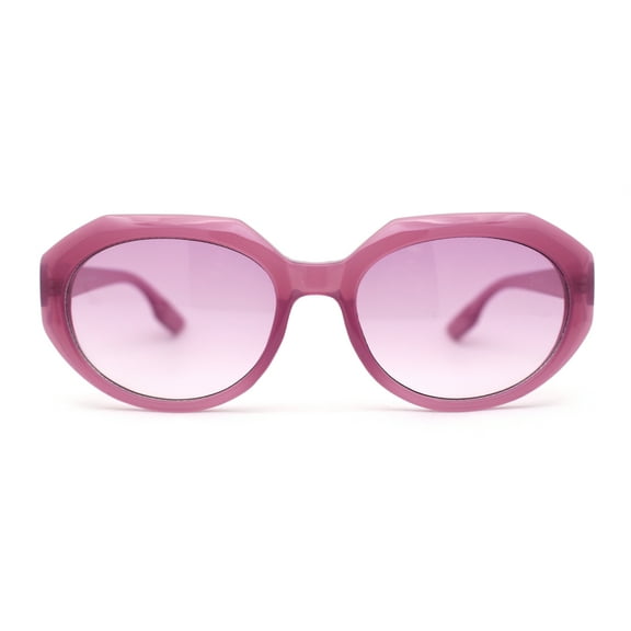 Mod Womens Oval Dimensional Beveled Plastic Sunglasses All Purple