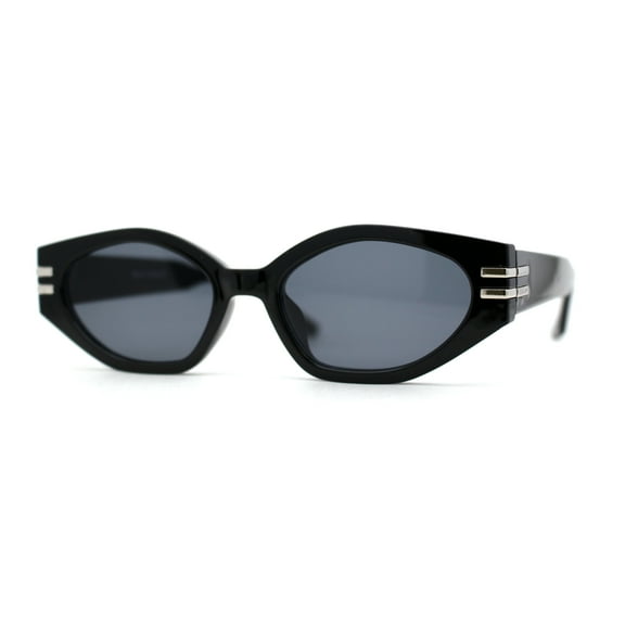 Mod Womens Squared Geometric Cat Eye Sunglasses All Black