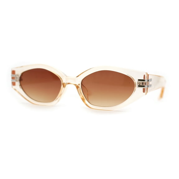 Mod Womens Squared Geometric Cat Eye Sunglasses Peach Brown