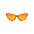 thumbnail image 1 of Mod Womens Thick Plastic Oval Hippie Horn Rim Sunglasses Orange, 1 of 4