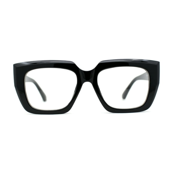 Mod Womens Thick Plastic Oversize Angular Cat Eye Sunglasses Black Clear