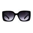 thumbnail image 1 of Mod Womens Thick Plastic Rectangular Retro Plastic Sunglasses Black Smoke, 1 of 4