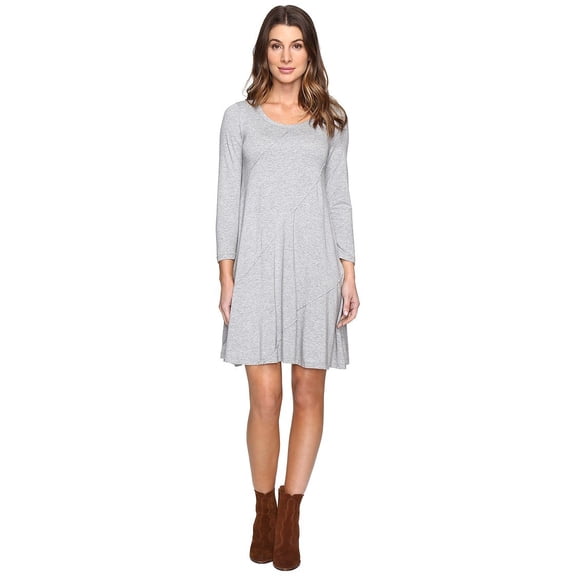 Mod-o-doc Cotton Modal Spandex Jersey Seamed Swing Dress Smoke Heather SM (US 4-6)