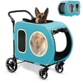 thumbnail image 1 of ModFurne 2025 Upgraded Dog Stroller for Large & Medium Dogs，Pet Stroller for 2 Small Dogs with Detachable Carrier for Car Seat, Up to 90 lbs, Blue, 1 of 9