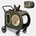 thumbnail image 1 of ModFurne 2025 Upgraded Dog Stroller for Large & Medium Dogs，Pet Stroller for 2 Small Dogs with Detachable Carrier for Car Seat, Up to 90 lbs, Green, 1 of 9