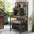 thumbnail image 1 of ModFurne 3D Printer Stand with Filament Storage, Heavy Duty Rolling 3D Printer Table with Charging Station for PLA, ABS, PETG for Workshop/Office (Brown), 1 of 8