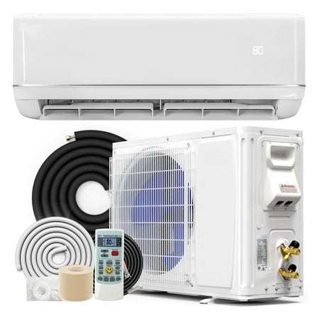 ModFusion 18000 BTU Mini Split Air Conditioner with Heat Pump System, Smart Indoor Air Conditioner with Remote/Wifi, Inverter Compressor, Ductless, 220V, White