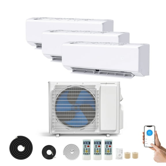 ModFusion 27000 BTU 3 Zone Mini-Split Air Conditioner & Heater, 1200 Sq Ft, 23 SEER2, White
