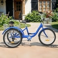 thumbnail image 1 of ModFusion 26" 7-Speed Adult Tricycle in Royal Blue with Removable Basket, 1 of 9
