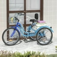 thumbnail image 1 of ModFusion 26" Adult Tricycle, Single-Speed 3-Wheel Cruiser Bike with Adjustable Seat, Dual Baskets, Light Blue & Dark Blue, 1 of 8