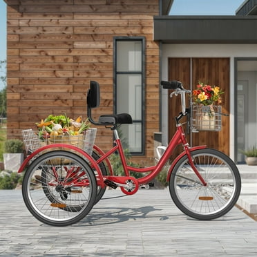ModFusion 26" Adult Tricycle Trike 3-Wheel 7-Speed Cruiser Bike in Phantom Red