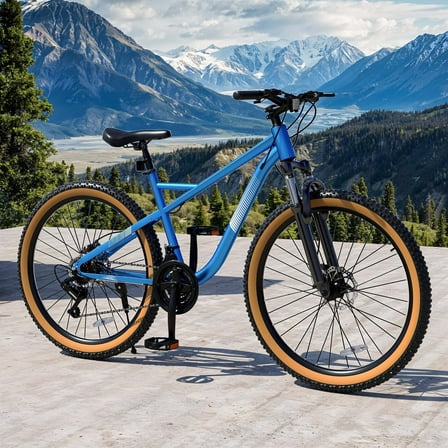ModFusion 26-Inch 21-Speed Mountain Bike, Blue Aluminum Alloy Frame, Front & Rear Disc Brakes, 85% Pre-Assembled