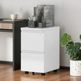 thumbnail image 1 of ModFusion 26" Mobile Metal Filing Cabinet – 2-Drawer Organizer with Lock & 360° Swivel Casters for Legal & Letter Size Documents, 1 of 9