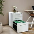 thumbnail image 1 of ModFusion 3-Drawer Locking Filing Cabinet – Metal Storage with Anti-Tilt Design for Hanging Files, Letter, Legal & A4 Sizes, White, 1 of 10