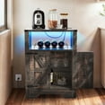 thumbnail image 1 of ModFusion 31.5" Black Oak Industrial Bar Cabinet: LED-Lit, Multifunctional, Power Outlet, 1 of 8