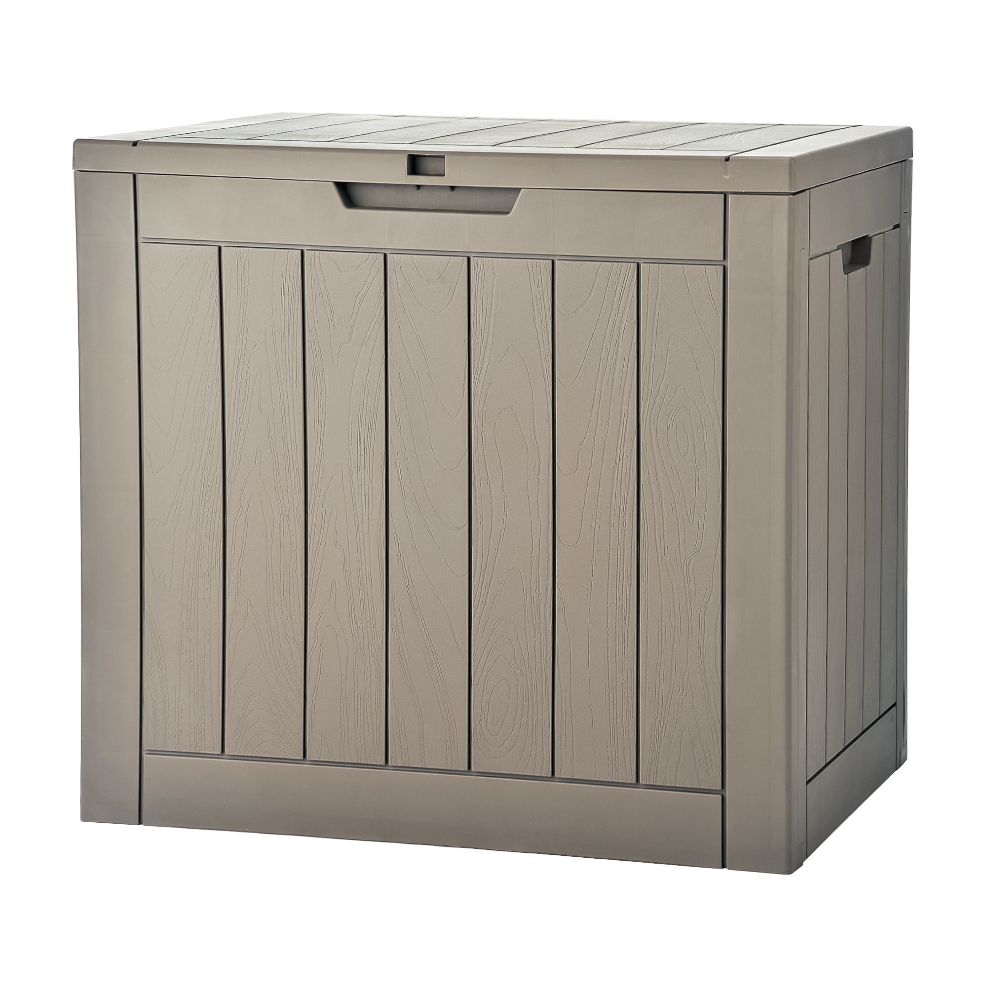 ModFusion 31-Gallon Small Outdoor Deck Box – Lockable Waterproof Resin Storage for Patio, Cushions, Tools & More, Brown