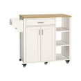 thumbnail image 1 of ModFusion 35" Rolling Kitchen Island Cart – 2 Doors, Drawer, Open Shelves, Spice & Wine Racks, Locking Wheels, 1 of 9