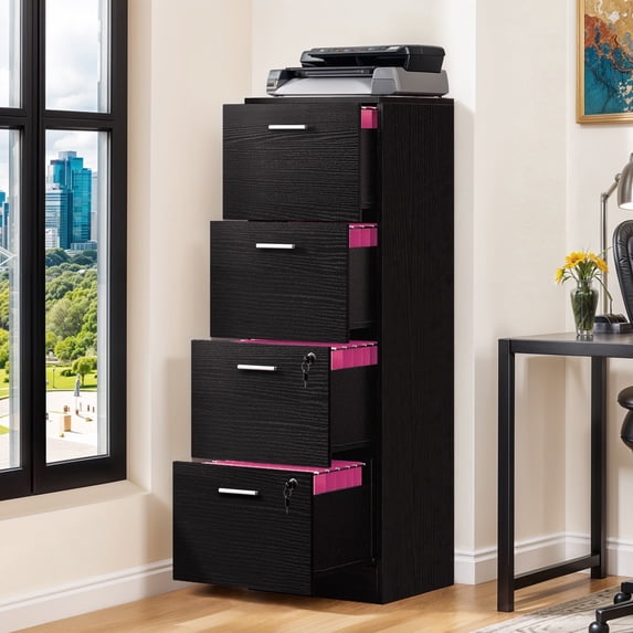 ModFusion 4 Drawer File Cabinet with Key Lock, Anti-Tip, File Drawer ...