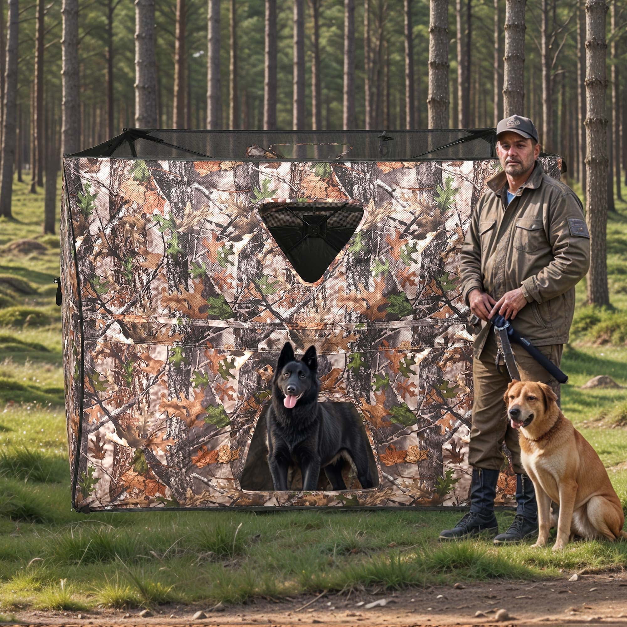 ModFusion 4-Person Hunting Blind with Dog Door, Carrying Bag, and ...
