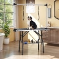 thumbnail image 1 of ModFusion 42" Adjustable Dog Grooming Table with Anti-Slip, Storage Tray, Haunch Holder, Portable Trimming Station, Large Small Cat, Tool Organizer, Home, Black, 1 of 10