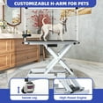 thumbnail image 1 of ModFusion 47 Inch Folding Dog Grooming Table with AC Outlet, Tool Storage, Casters, Arm, 3 Loops Adjustable Feet, 1.1 ft-3.2 ft Portable Pet Bathing Stand, White Metal Steel, Black Mat, 1 of 9