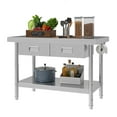 thumbnail image 1 of ModFusion 48" x 24" Stainless Steel Prep Table, 2 Storage Drawers, Paper Towel Rack, Utility Shelf, NSF-Certified Commercial Workstation, 1 of 10