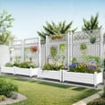 thumbnail image 1 of ModFusion 5 Ft Planter Box with Partitioner, Drainage Hole, Trellis, Lockable Rolling Wheels, for Hanging Plants, Tomato Pots Planters, Raised Garden Bed, Summer Fence, White, 1 of 10