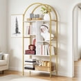 thumbnail image 1 of ModFusion 5-Tier Arched Bookshelf/Bookcase with Metal Frame, Gold and White, 31.5 x 67.7 Inches, 1 of 10