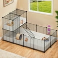 thumbnail image 1 of ModFusion 55" Indoor Small Animal Cage with 30 DIY Panels, Waterproof Liner & Partition for Guinea Pigs, Hamsters, 1 of 7