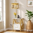 thumbnail image 1 of ModFusion 58" Elegant Multifunction Floor Lamp, Charging Station Table for Living Room, White & Gold, 1 of 9