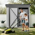 thumbnail image 1 of ModFusion 5x3 ft Metal White Storage Shed with Lockable Door, Air Vent, Heavy-Duty Outdoor Garden Cabinet for Storing Trash Bins, Bikes, Sports Gear, Recreational Equipment, 1 of 10