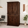 thumbnail image 1 of ModFusion 6 Ft Tall Pantry Cabinet: 5 Shelves, Adjustable Storage, Spacious Flatware Drawer, Spice Organizer, Pet Food Rack, 4 Doors, Antique Kitchen Corner Shelf, Dining Room Cupboard, Rustic Brown, 1 of 10