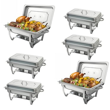 ModFusion 6-Pack 9L Stainless Steel Chafing Dish Set – Premium Buffet Warmers for Events & Catering